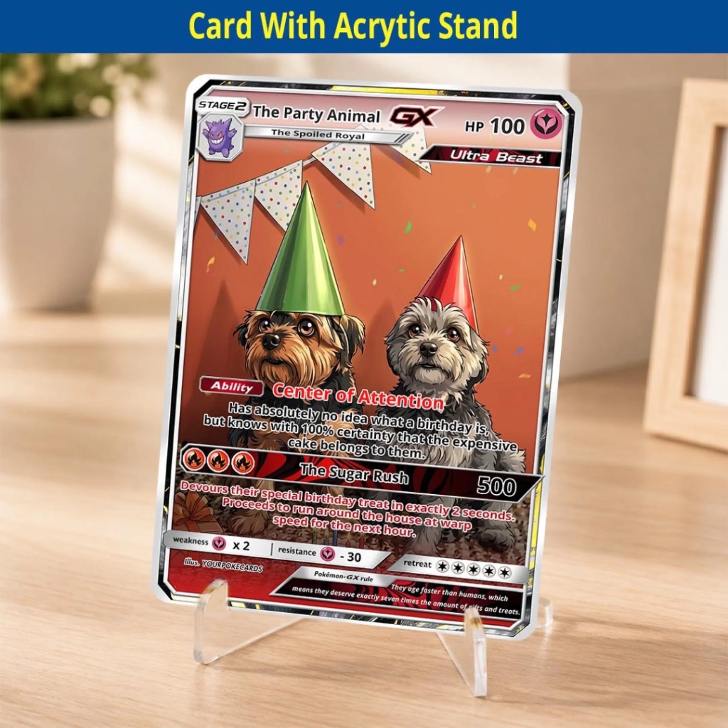 Custom Pokemon Cards Pet Birthday Gift, Personalized Pokemon Card Custom Animated Style, Customizable Pokemon Cards - YPC-57 (1)
