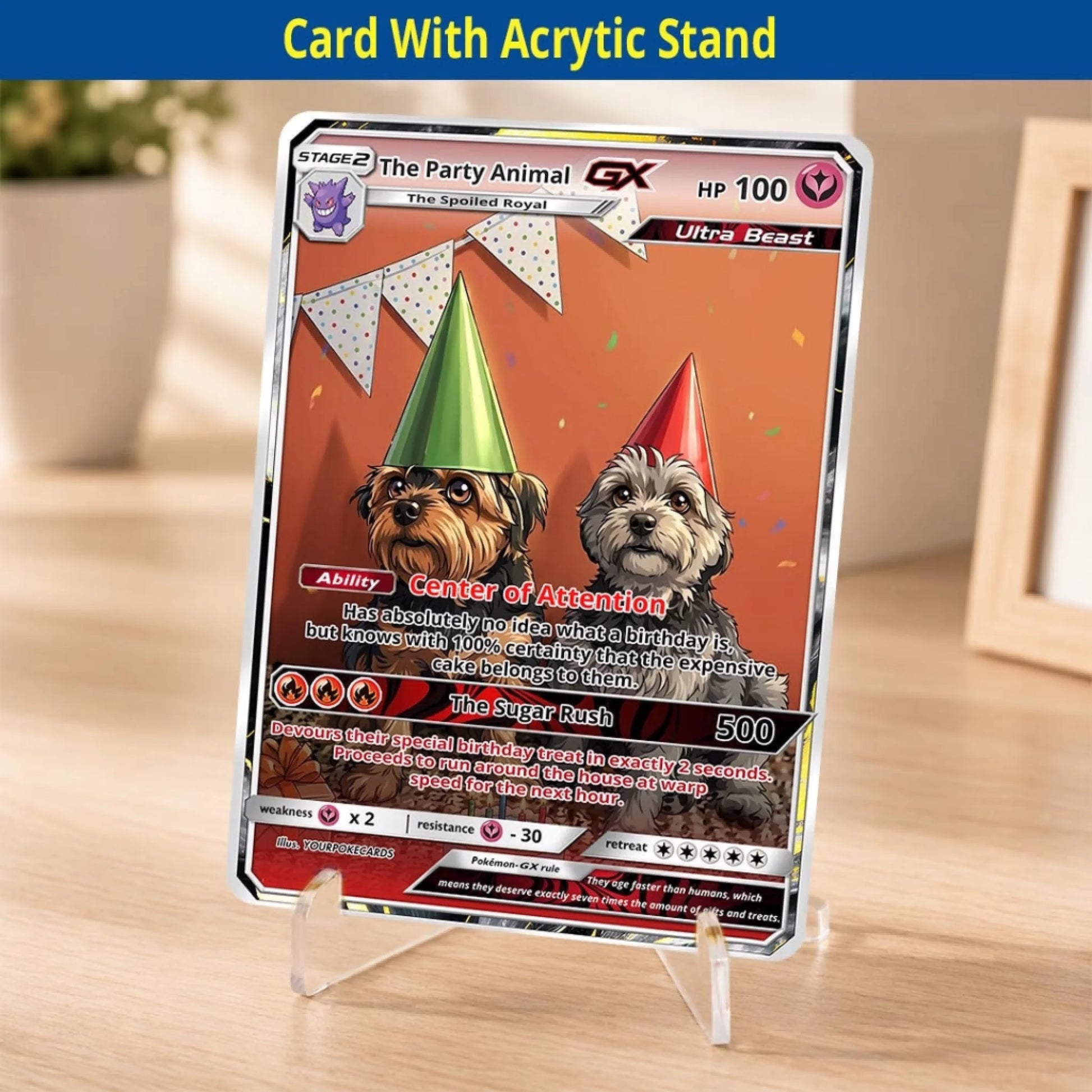 Custom Pokemon Cards Pet Birthday Gift, Personalized Pokemon Card Custom Animated Style, Customizable Pokemon Cards - YPC-57 (1)