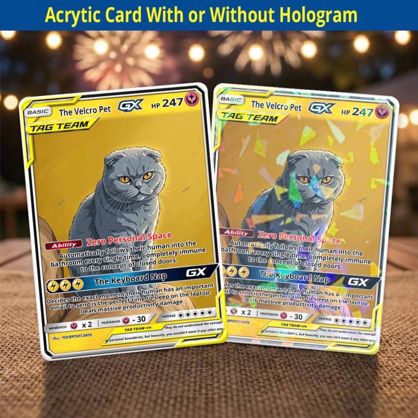 Custom Pokemon Cards Clingy Pet Gift, Personalized Pokemon Card Custom Animated Style, Customizable Pokemon Cards - YPC-58 (2)