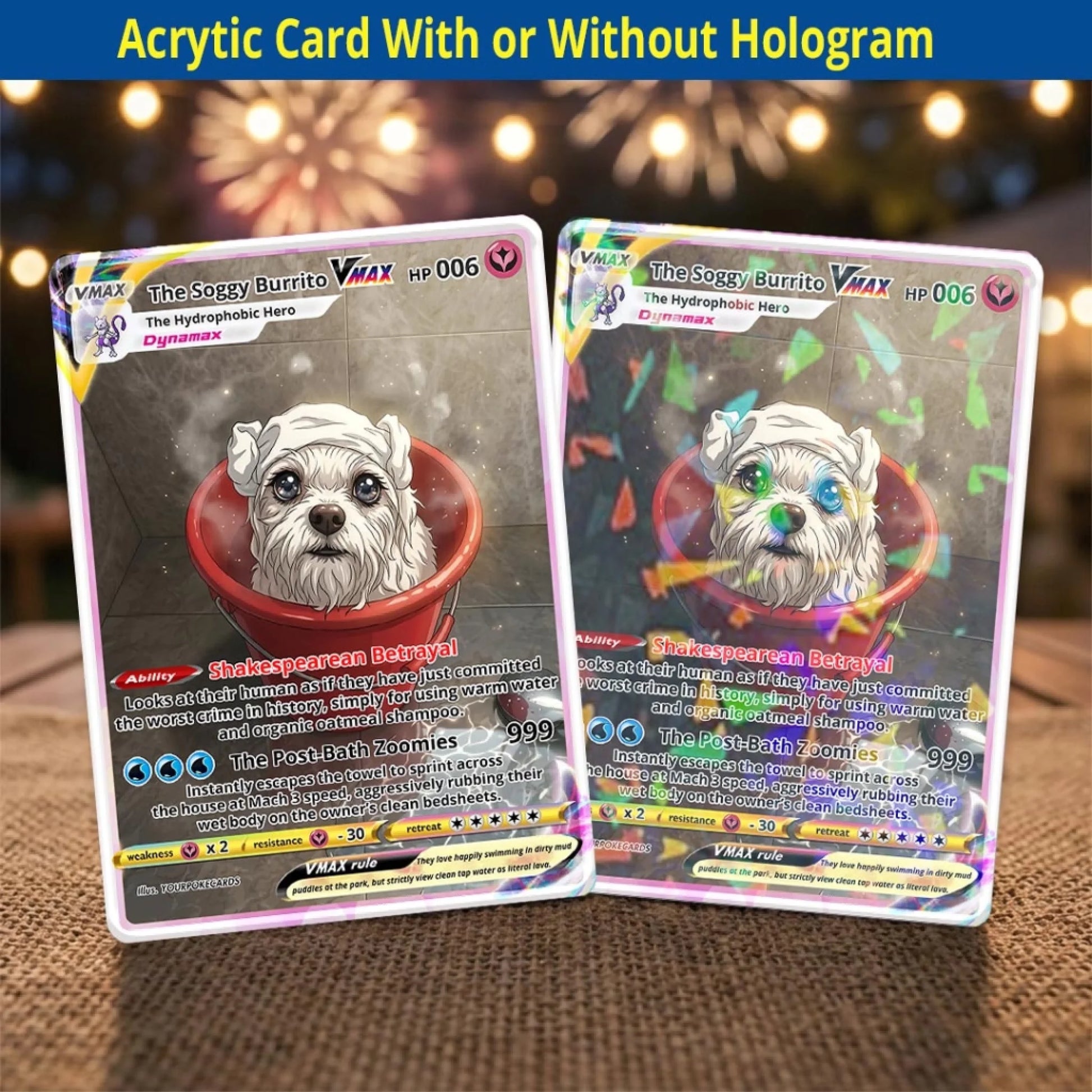 Pet Pokemon Cards Custom Funny Wet Pet Gift, Custom Pokemon Card Pet Animated Style, Customized Pokemon Cards - YPC-61 (2)