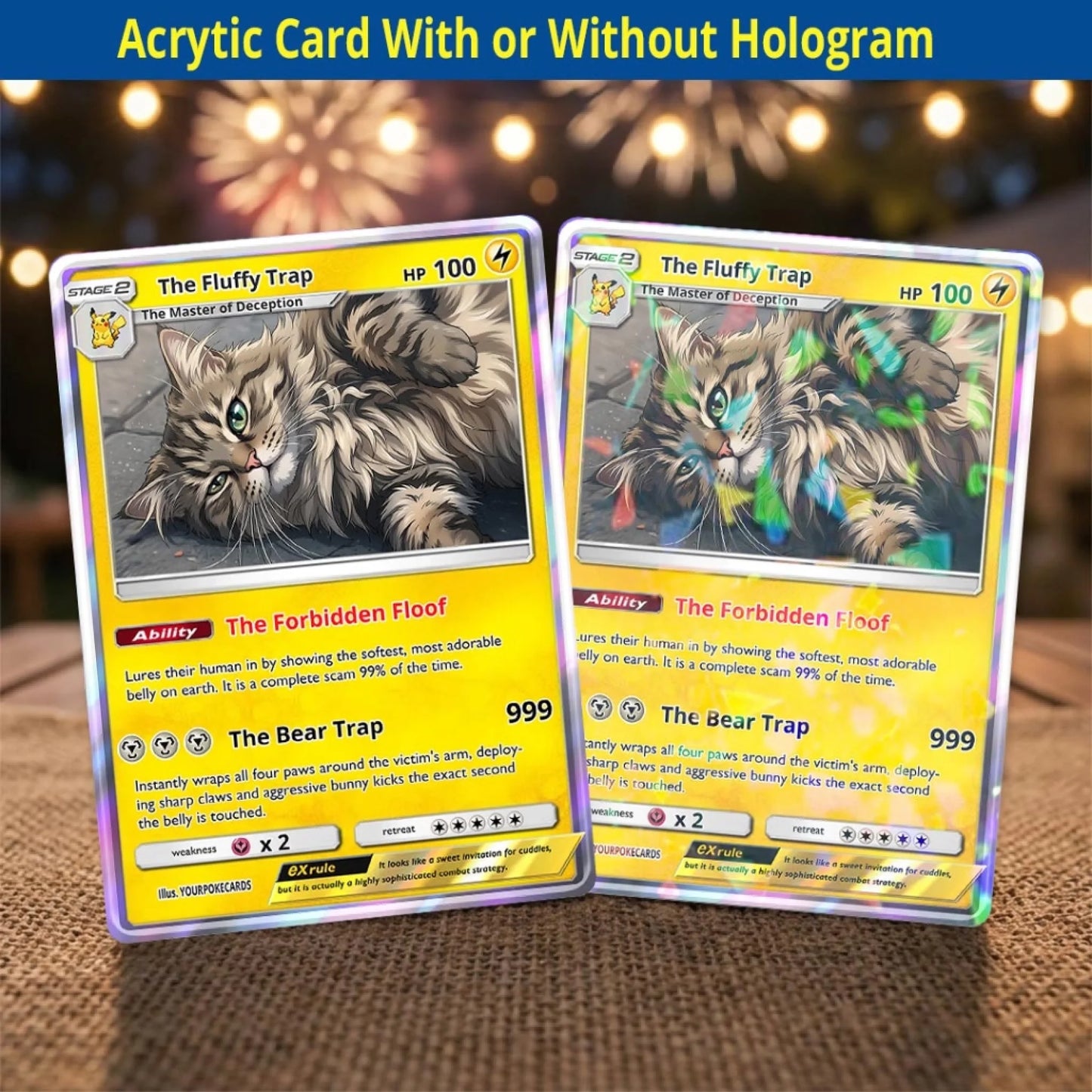 Pet Pokemon Cards Custom Funny Cat Gift, Custom Pokemon Card Pet Animated Style, Customized Pokemon Cards - YPC-67 (2)