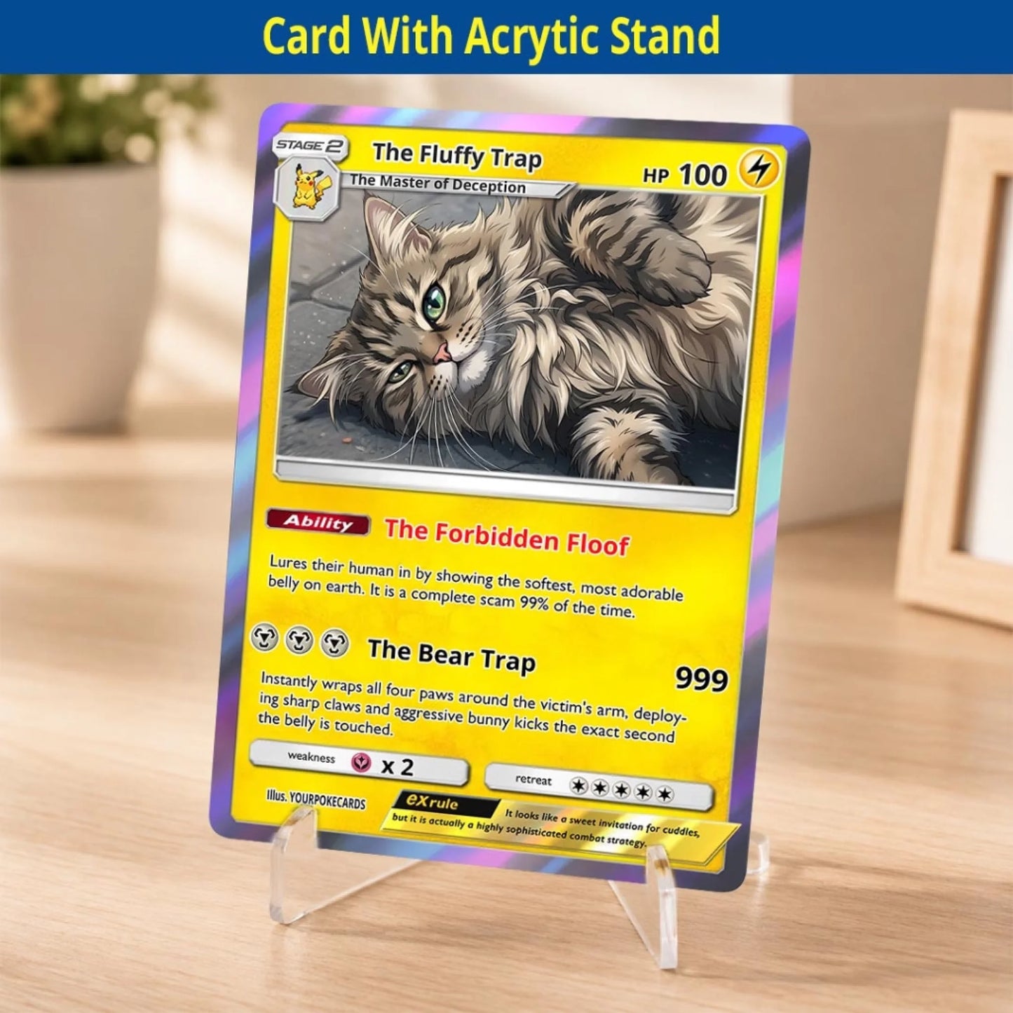 Pet Pokemon Cards Custom Funny Cat Gift, Custom Pokemon Card Pet Animated Style, Customized Pokemon Cards - YPC-67 (1)