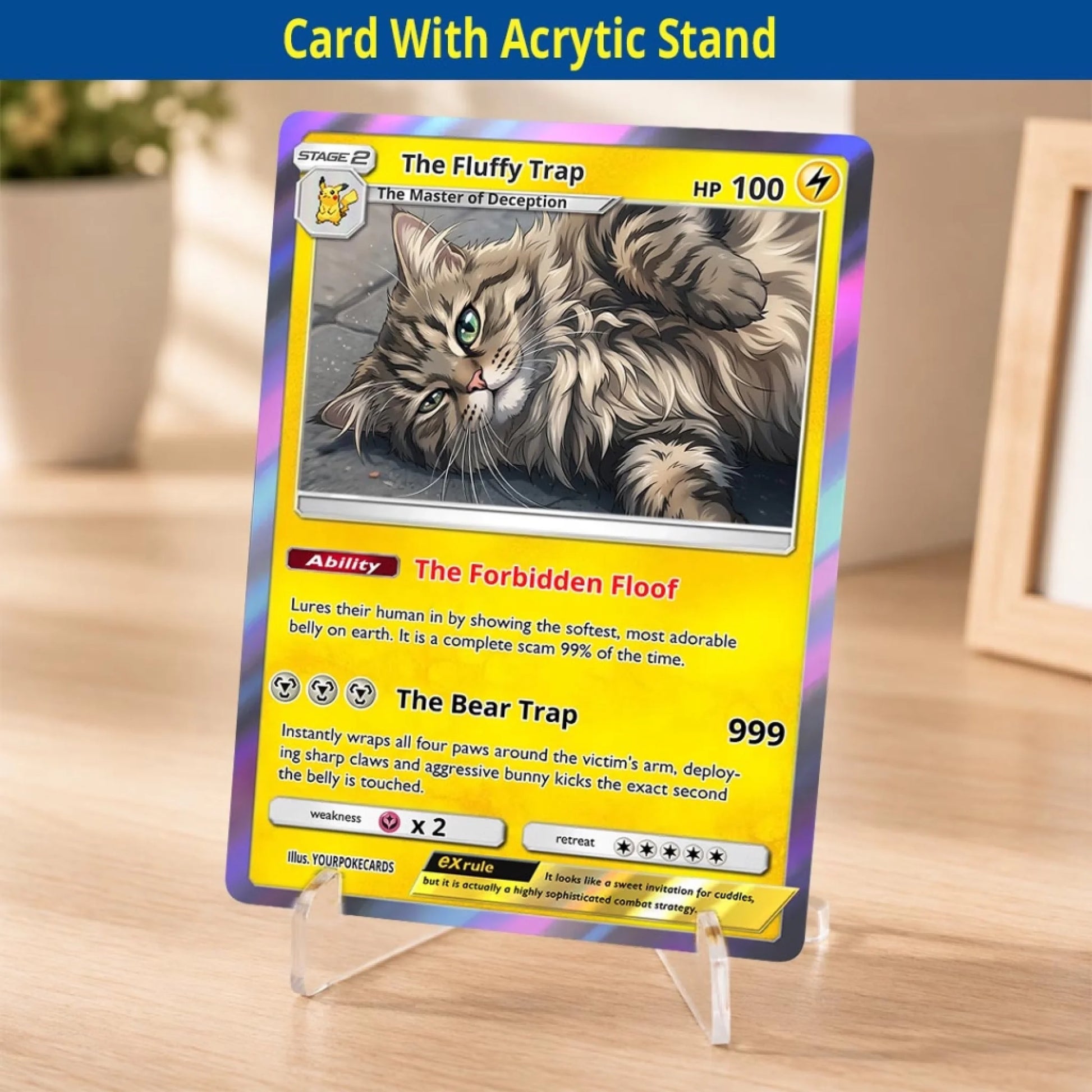 Pet Pokemon Cards Custom Funny Cat Gift, Custom Pokemon Card Pet Animated Style, Customized Pokemon Cards - YPC-67 (1)