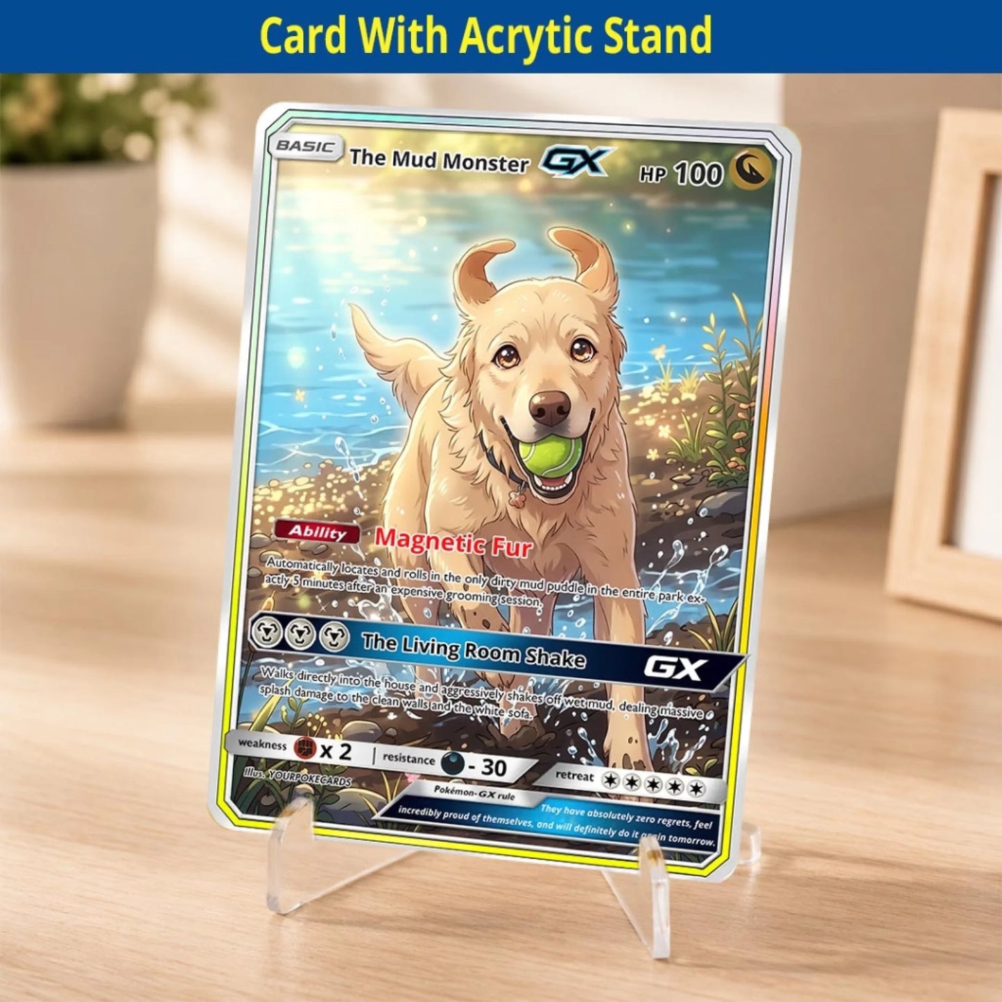 Pet Pokemon Cards Custom Funny Dirty Dog Gift, Custom Pokemon Card Pet Animated Style, Customized Pokemon Cards - YPC-69 (1)