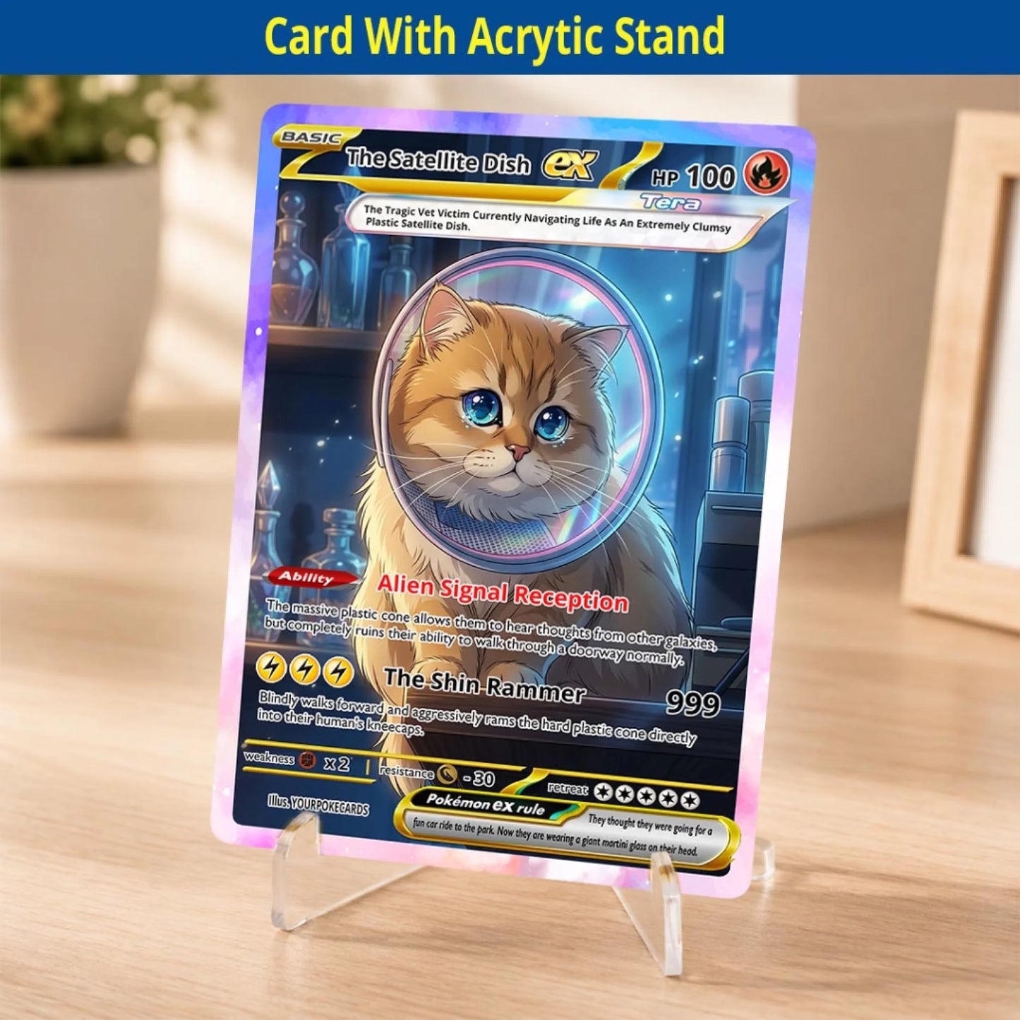 Pet Pokemon Cards Custom Cone of Shame Gift, Custom Pokemon Card Pet Animated Style, Customized Pokemon Cards - YPC-70 (1)