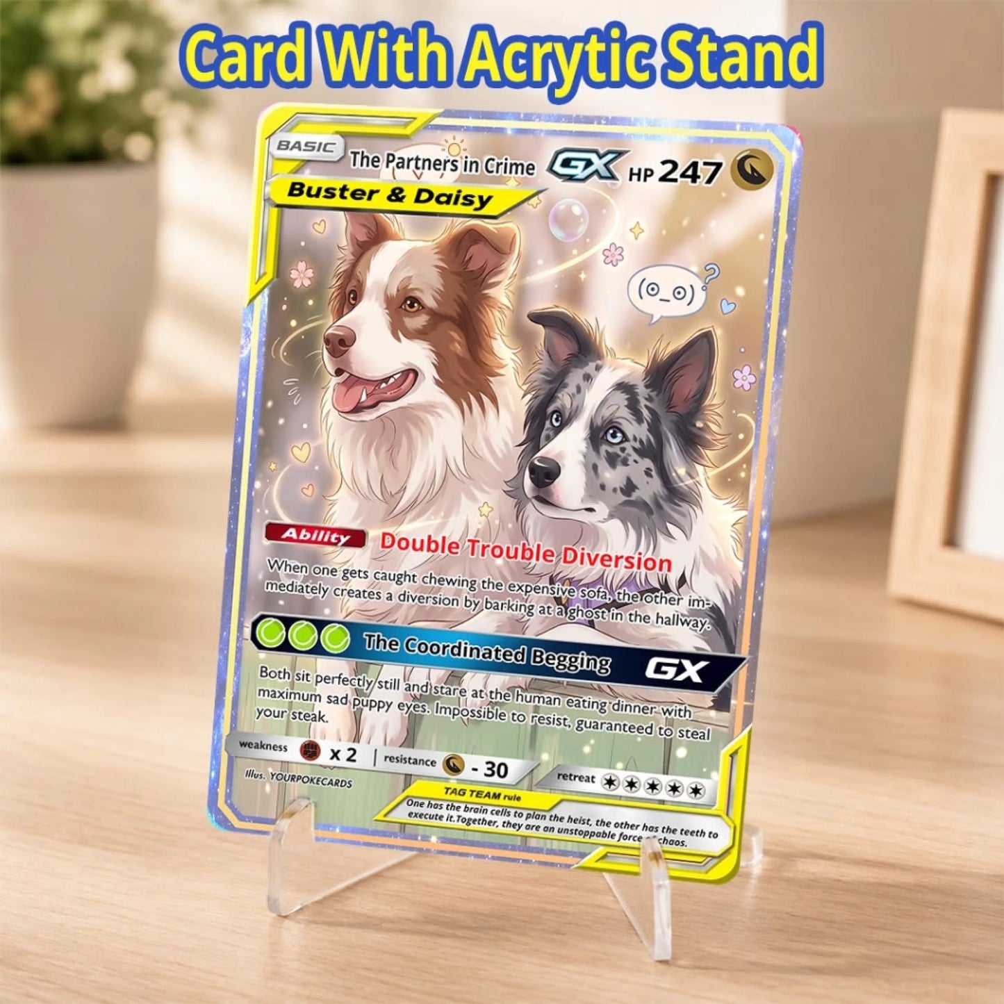 Pet Pokemon Cards Custom Funny Two Dogs Gift, Custom Pokemon Card Pet Animated Style, Customized Pokemon Cards - YPC-71 (6)
