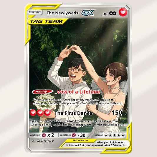 custom pokemon card couple Pkm Card, Personalized Anniversary Trading Card, Anime Couple Poke Art Card, Love Art Card, Wedding Gift, Anniversary Gift Custom Couple Pokemon Cards |