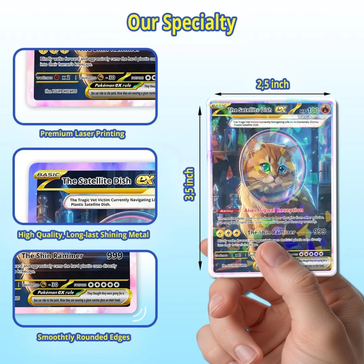 Pet Pokemon Cards Custom Cone of Shame Gift, Custom Pokemon Card Pet Animated Style, Customized Pokemon Cards - YPC-70 (1)