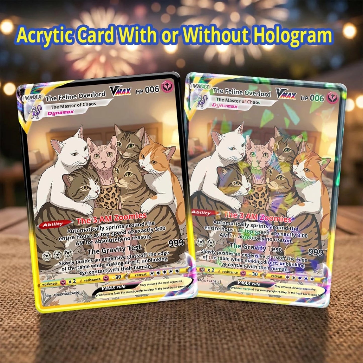 Custom Pokemon Cards Funny Cat Gift, Personalized Pokemon Card Custom Animated Style, Customizable Pokemon Cards - YPC-51 (2)