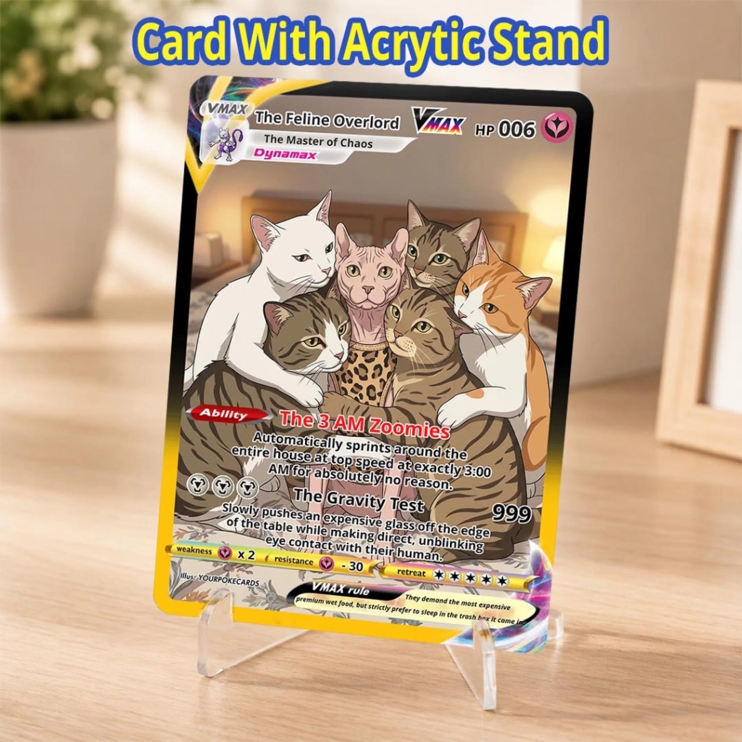 Custom Pokemon Cards Funny Cat Gift, Personalized Pokemon Card Custom Animated Style, Customizable Pokemon Cards - YPC-51 (6)