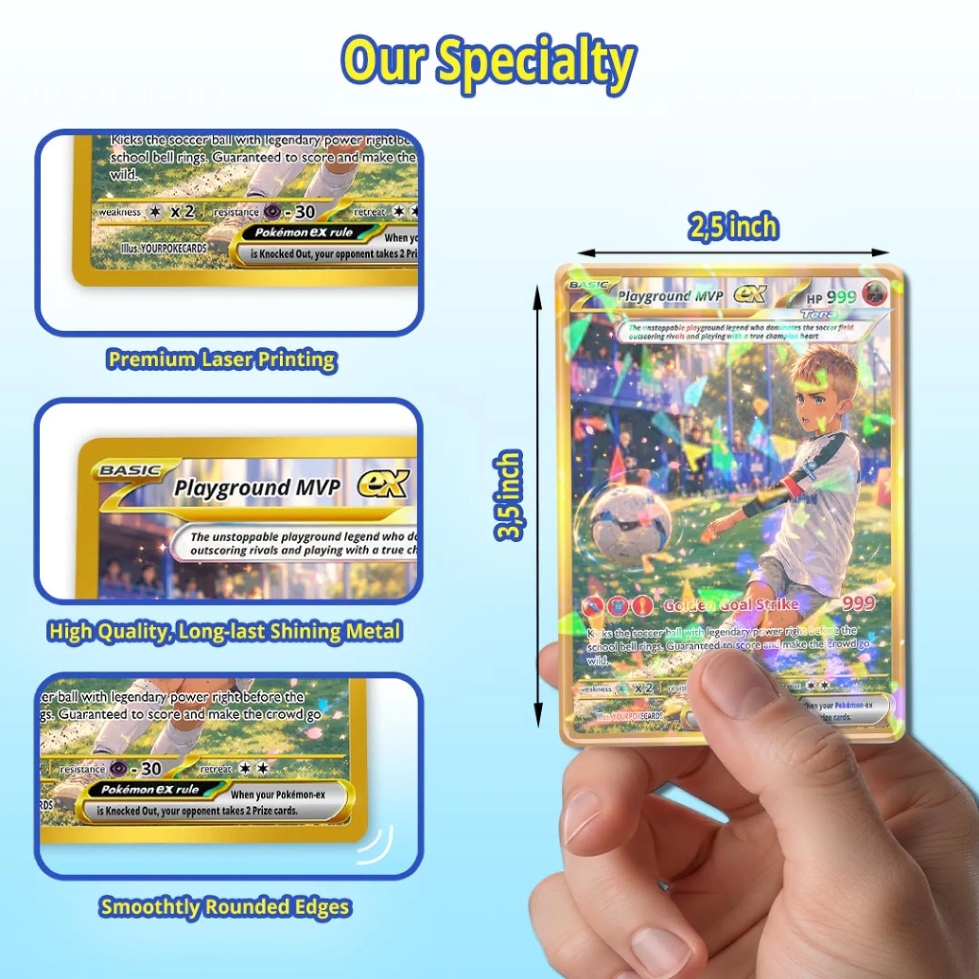 Custom Pokemon Card Youth Soccer MVP Gift, Personalized Kids Back to School Trading Card - YPC-74 (1)