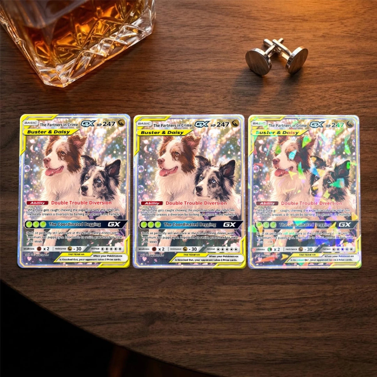 Pet Pokemon Cards Custom Funny Two Dogs Gift, Custom Pokemon Card Pet Animated Style, Customized Pokemon Cards - YPC-71 (2)