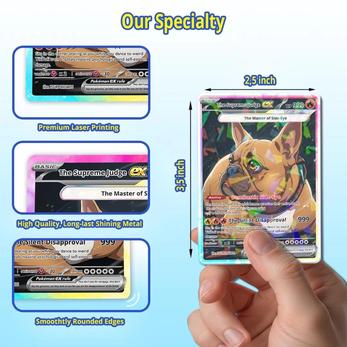 Pet Pokemon Cards Custom Sassy Judgy Pet Gift, Custom Pokemon Card Pet Animated Style, Customized Pokemon Cards - YPC-63 (1)