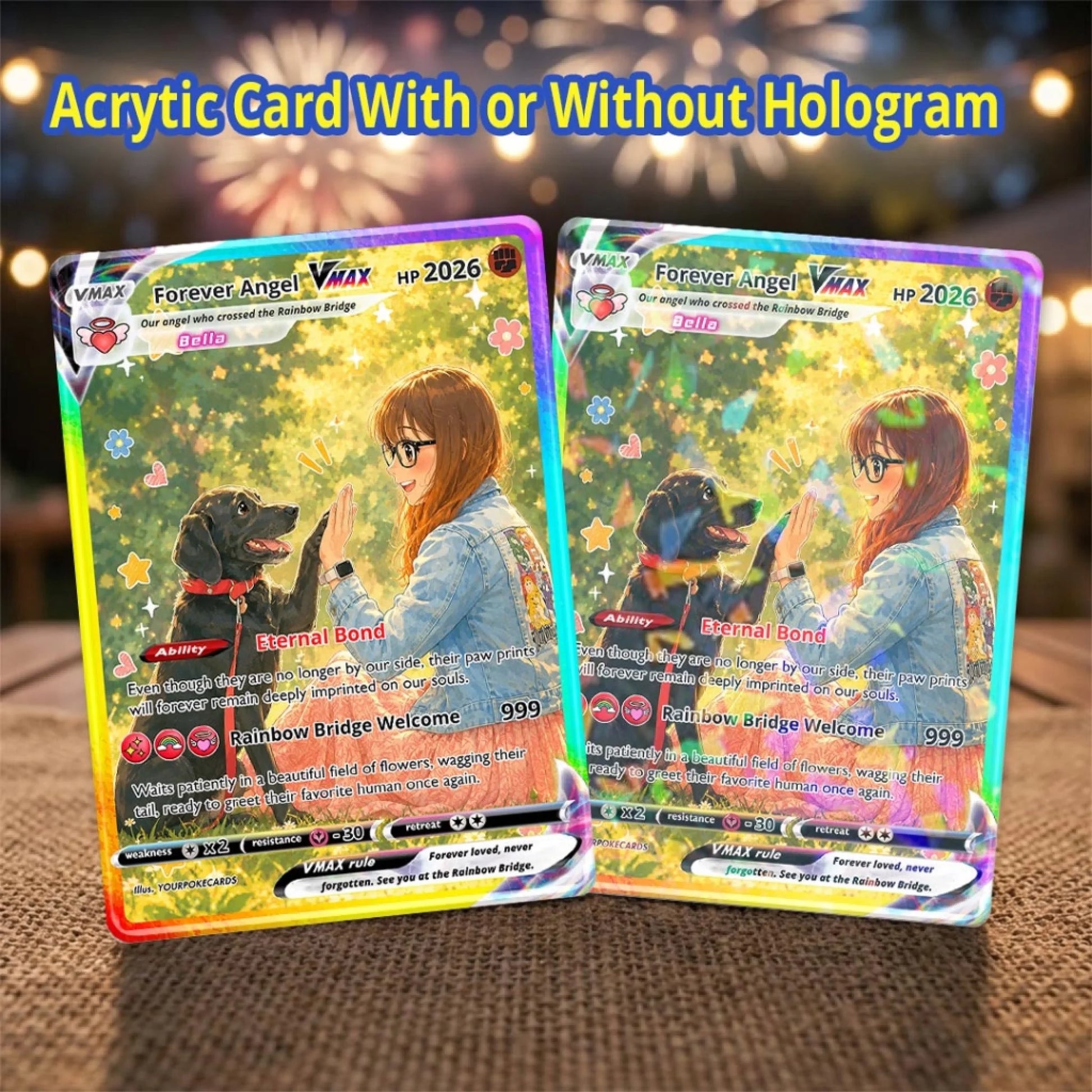 Custom Pokemon Card Pet Memorial Gift, Rainbow Bridge Dog Remembrance Keepsake, Personalized In Loving Memory Trading Card - YPC-77 (3)