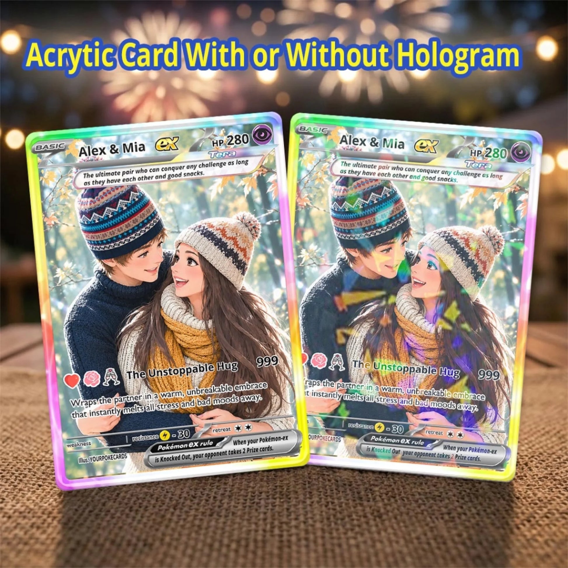 Custom Pokemon Card Couple Gift, Personalized Boyfriend Girlfriend Trading Card, Cute Relationship Keepsake - YPC-78 (2)