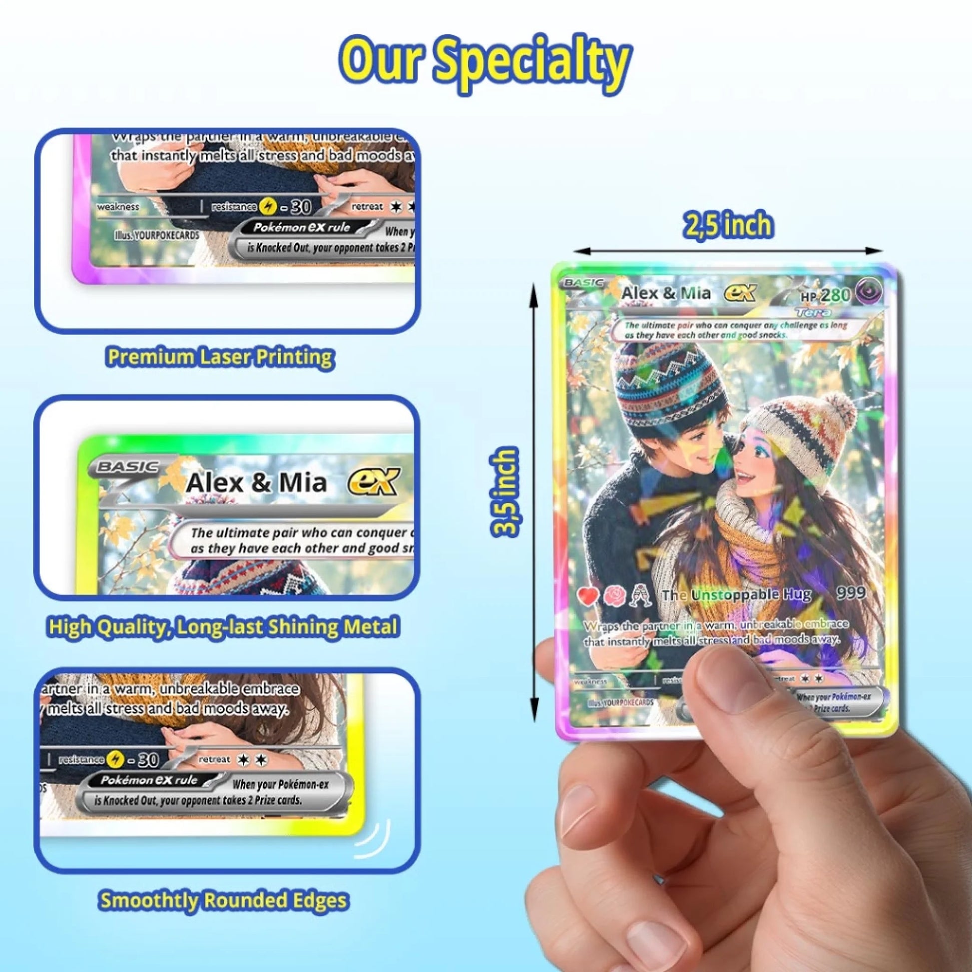 Custom Pokemon Card Couple Gift, Personalized Boyfriend Girlfriend Trading Card, Cute Relationship Keepsake - YPC-78 (1)