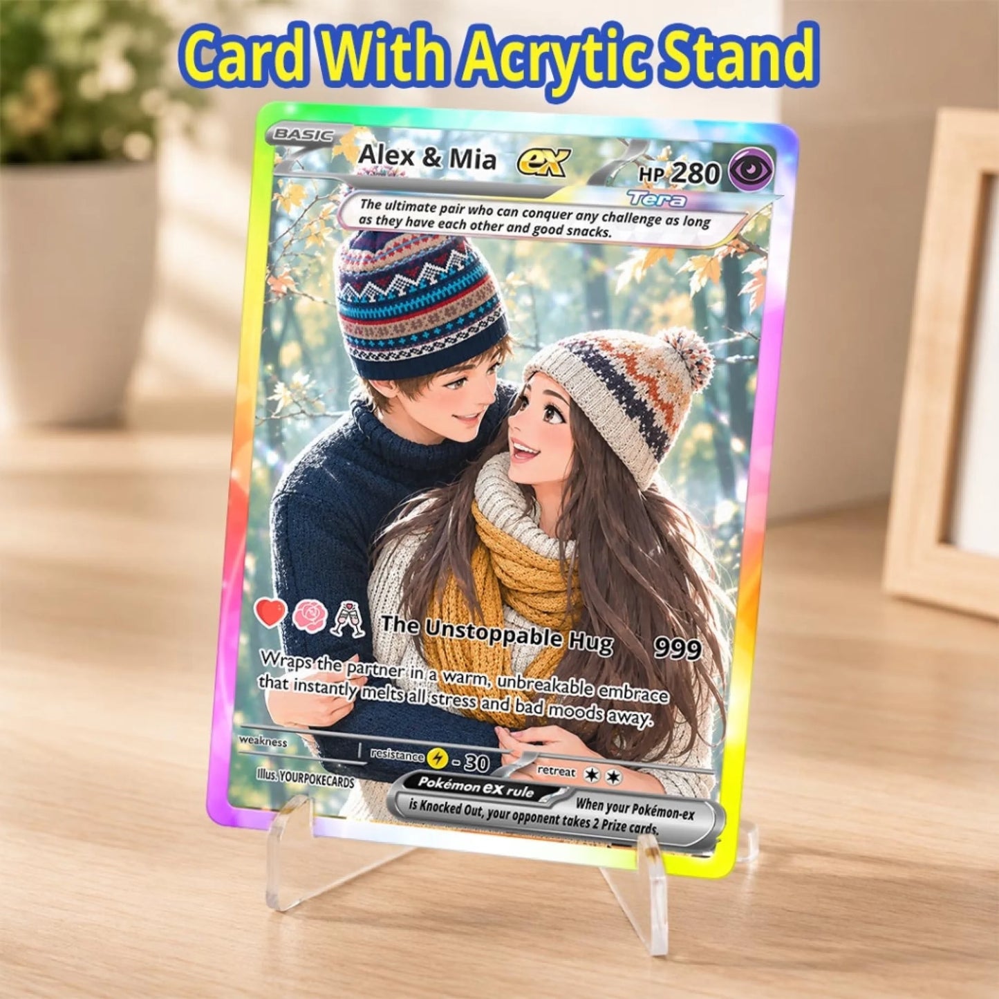 Custom Pokemon Card Couple Gift, Personalized Boyfriend Girlfriend Trading Card, Cute Relationship Keepsake - YPC-78 (7)
