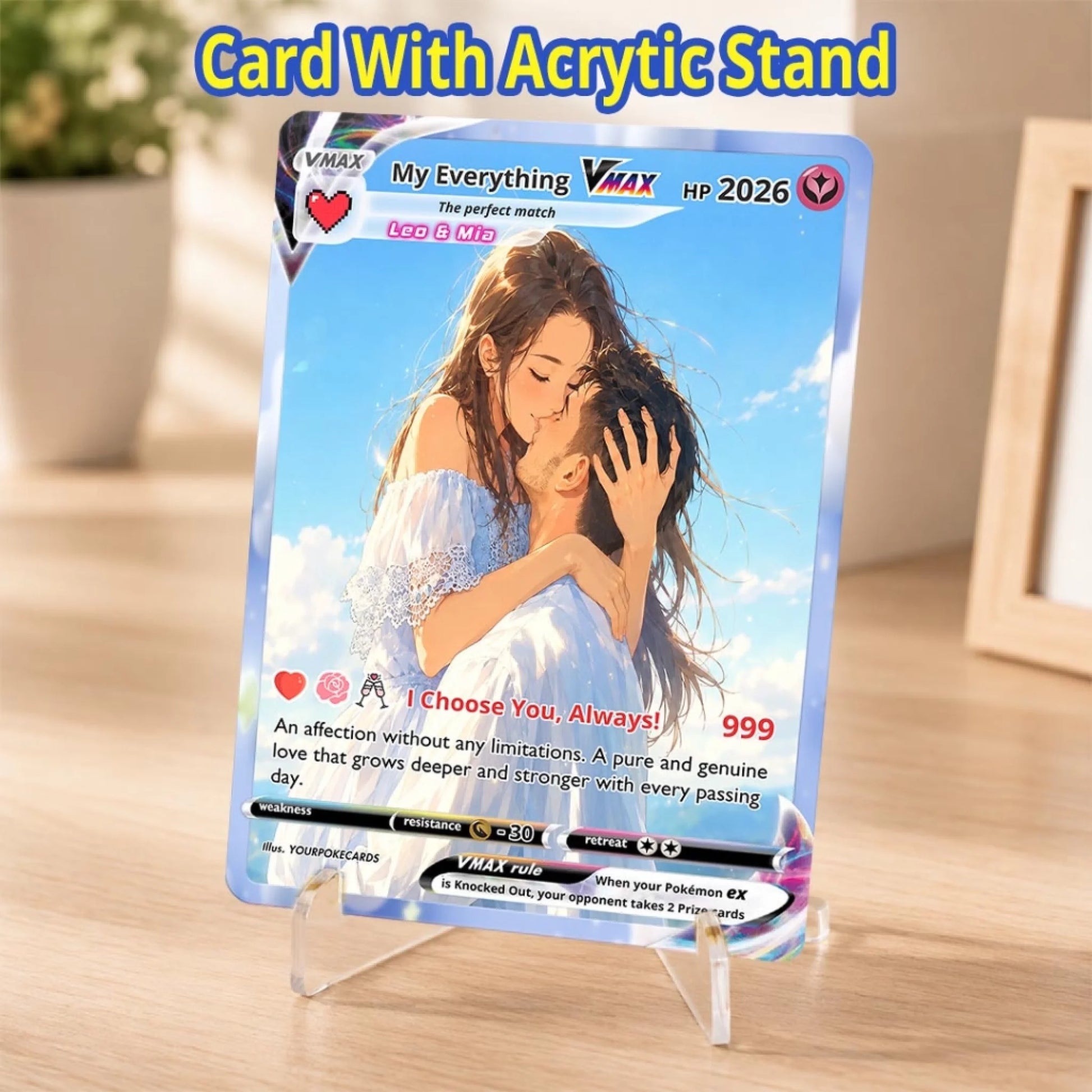 Custom Pokemon Card Couple Gift, Romantic Anniversary Keepsake, Personalized Boyfriend Girlfriend Trading Card - YPC-79 (7)