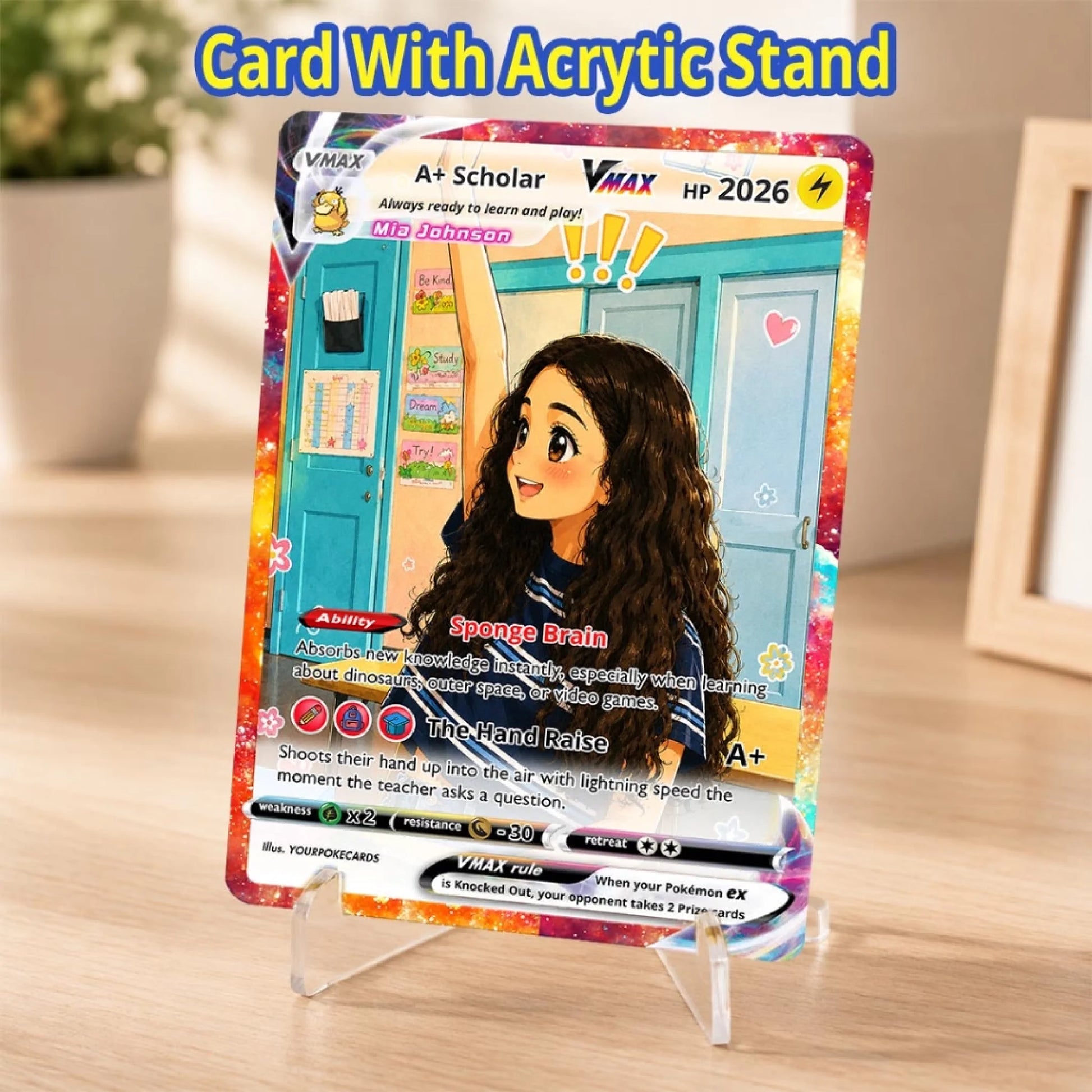 Custom Pokemon Card Back to School Gift, First Day of School Keepsake, Personalized Kids Trading Card - YPC-80 (1)