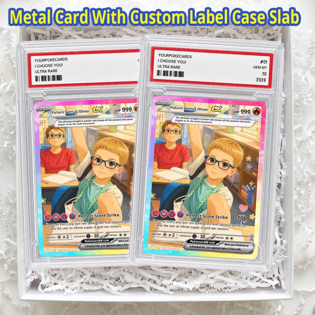 Back to School Custom Pokemon Card Classroom Genius Gift, Personalized Straight-A Student Trading Card - YPC-75 (5)