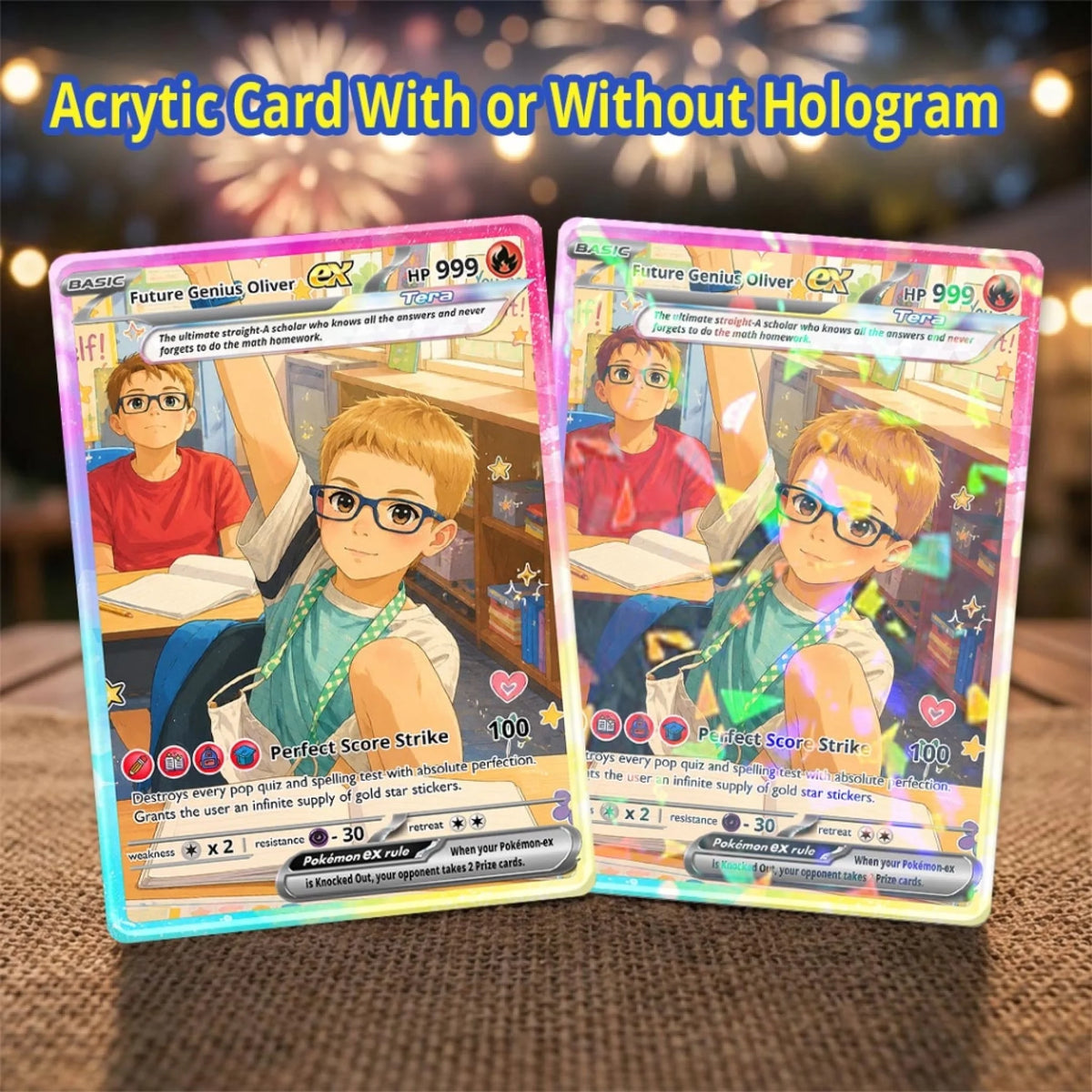 Back to School Custom Pokemon Card Classroom Genius Gift, Personalized Straight-A Student Trading Card - YPC-75 (2)