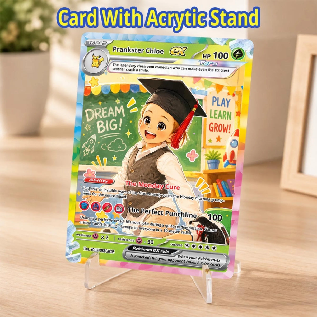 Back to School Custom Pokemon Card Classroom Comedian Gift, Funny Personalized Kids Trading Card - YPC-76 (4)