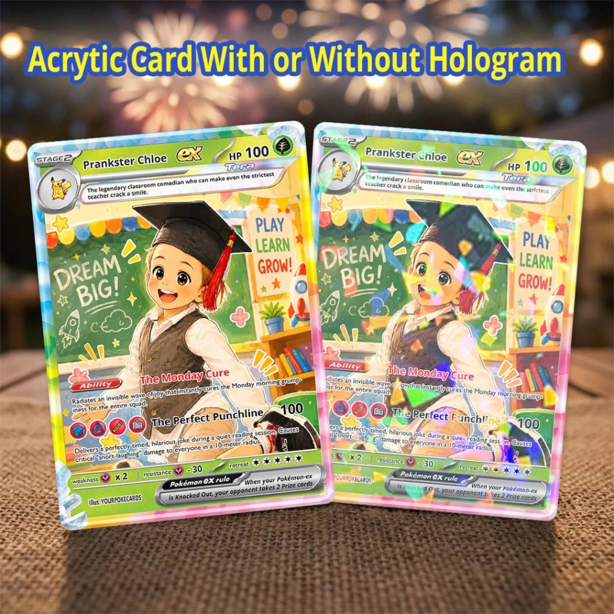 Back to School Custom Pokemon Card Classroom Comedian Gift, Funny Personalized Kids Trading Card - YPC-76 (6)