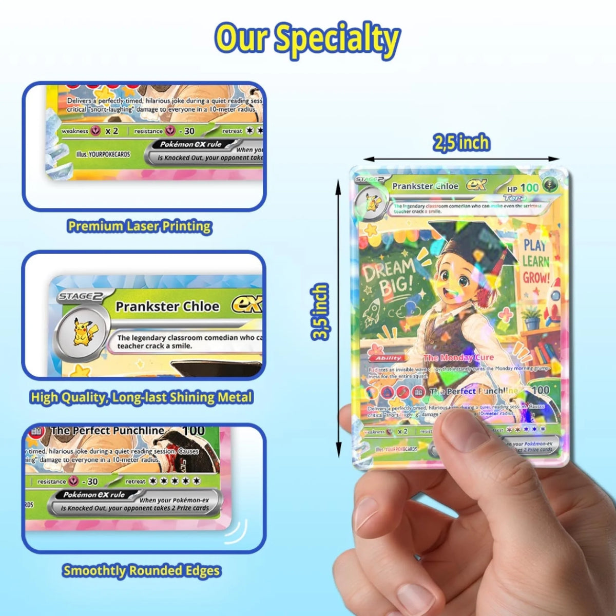 Back to School Custom Pokemon Card Classroom Comedian Gift, Funny Personalized Kids Trading Card - YPC-76 (5)