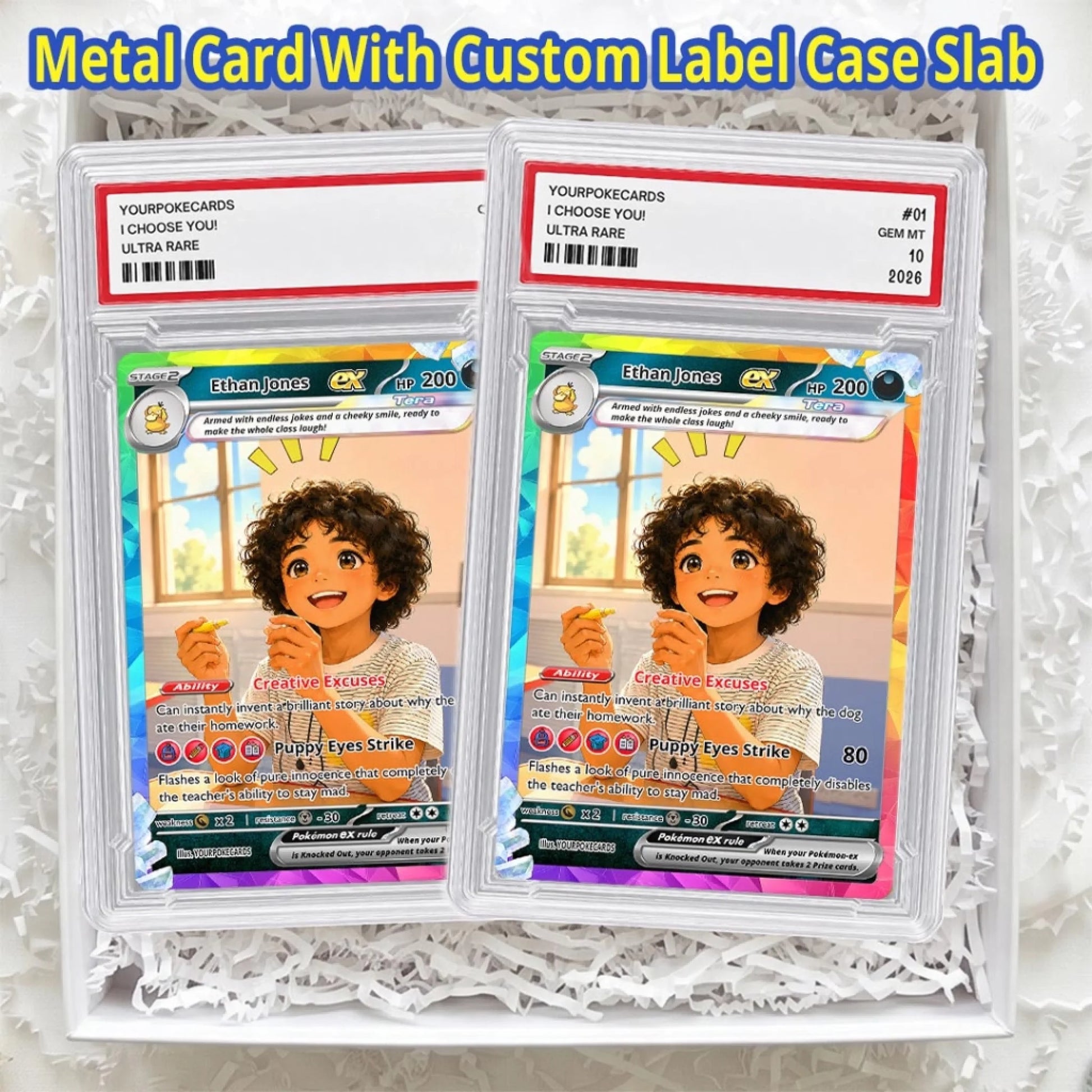Custom Pokemon Card Back to School Gag Gift, Funny Personalized Kids Trading Card, Lovable Troublemaker First Day of School Keepsake - YPC-82 (7)