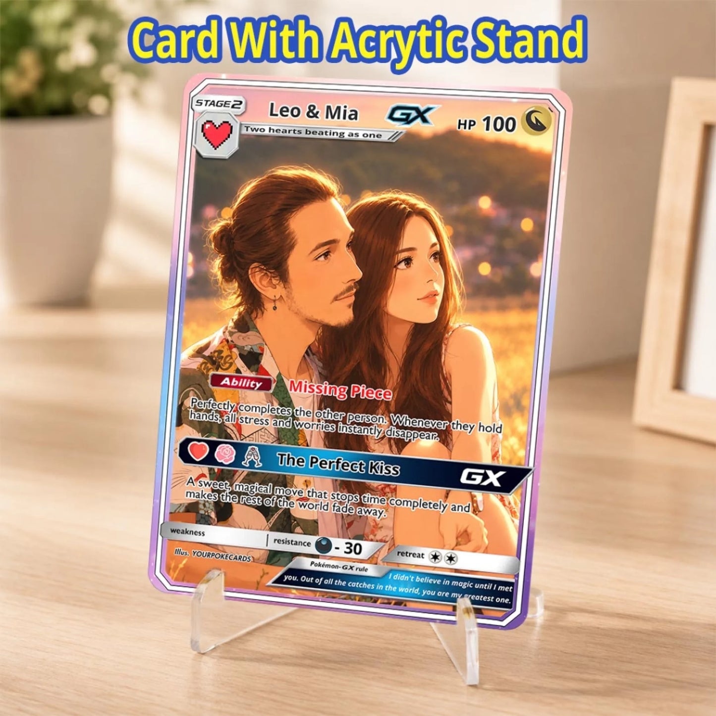Custom Pokemon Card Couple Gift, True Love Personalized Trading Card, Romantic Anniversary Keepsake - YPC-83 (1)