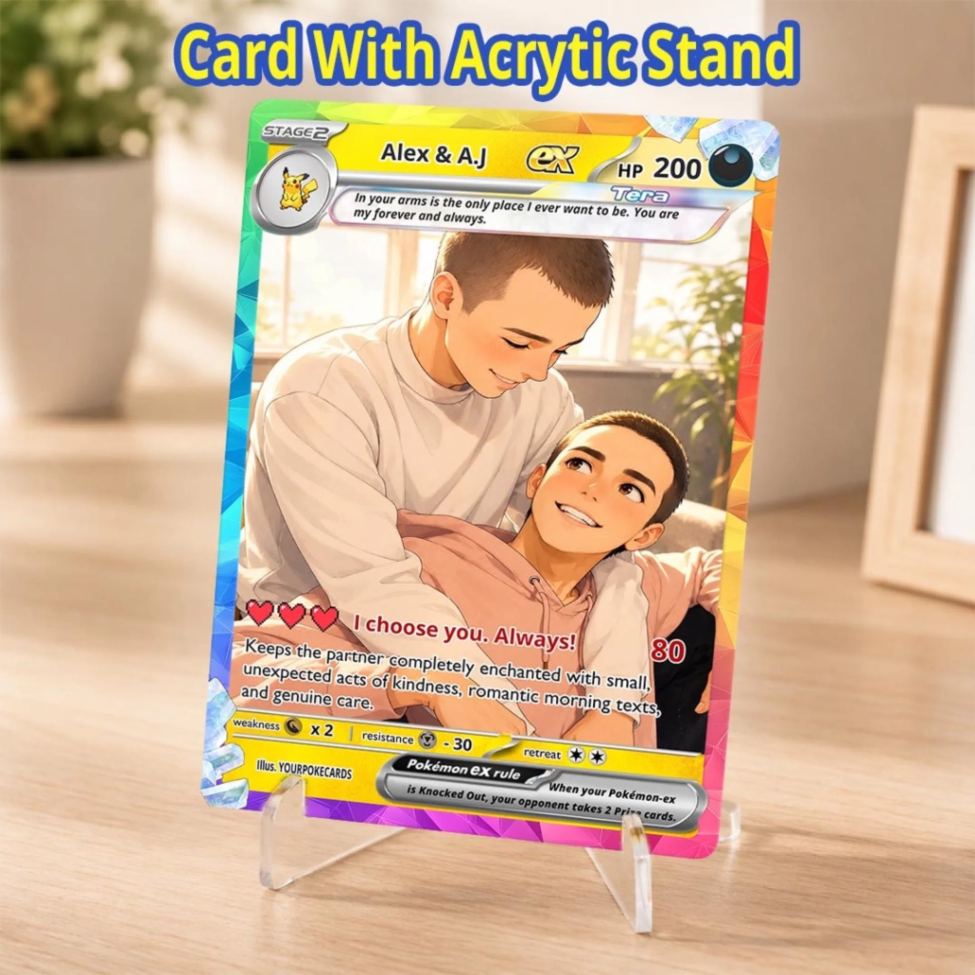 Custom Pokemon Card Couple Gift, Endless Love Personalized Trading Card, Romantic Anniversary Keepsake - YPC-85 (7)