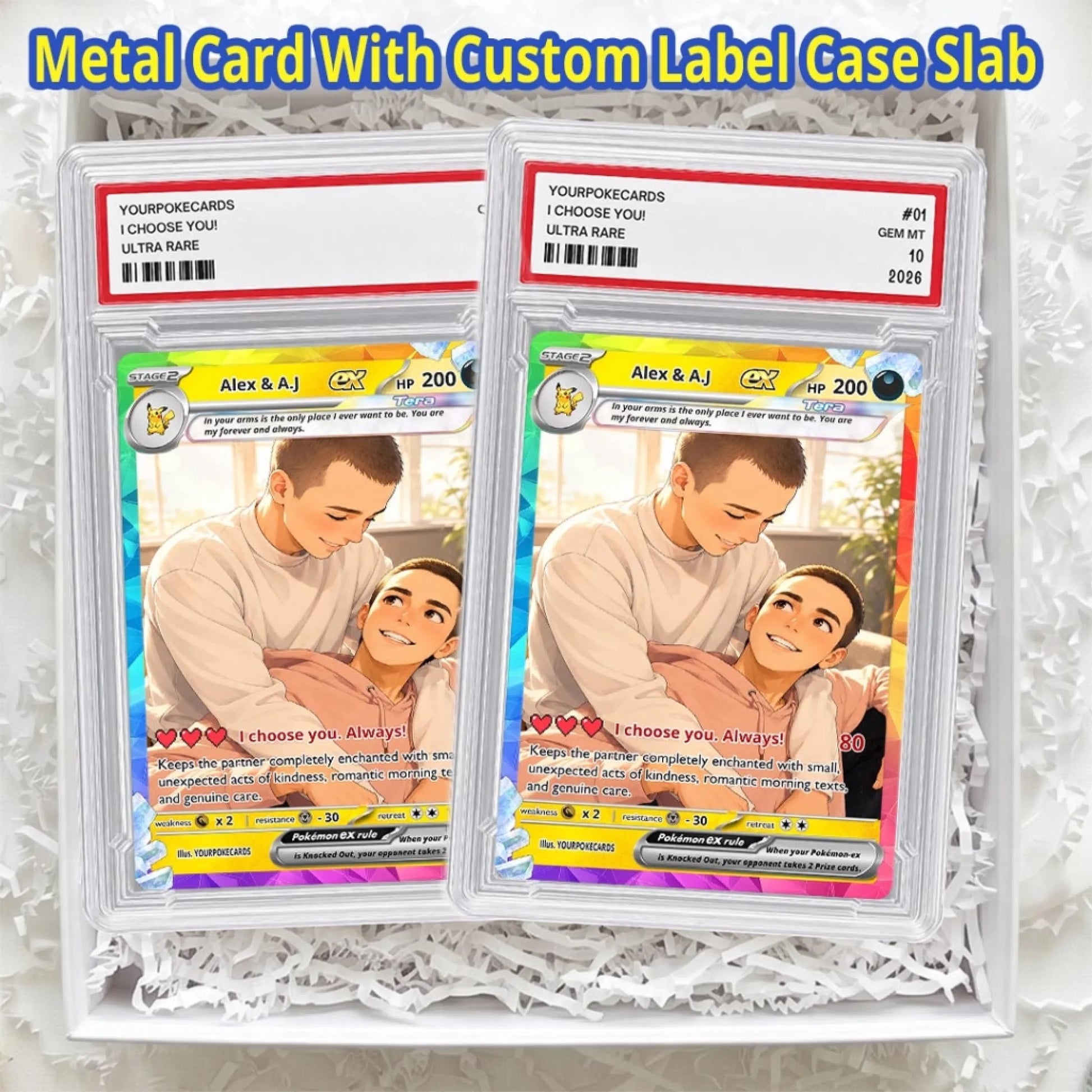 Custom Pokemon Card Couple Gift, Endless Love Personalized Trading Card, Romantic Anniversary Keepsake - YPC-85 (6)