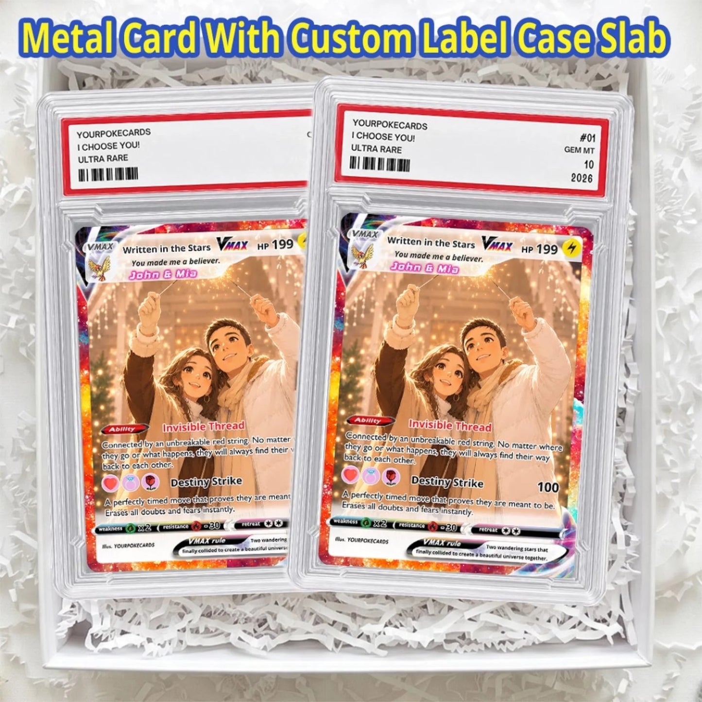 Custom Pokemon Card Couple Gift, Written in the Stars Personalized Trading Card, Cosmic Love Soulmate Keepsake - YPC-86 (6)