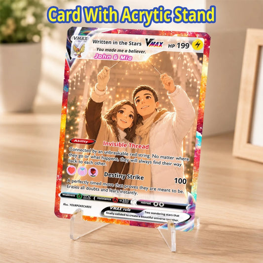 Custom Pokemon Card Couple Gift, Written in the Stars Personalized Trading Card, Cosmic Love Soulmate Keepsake - YPC-86 (7)