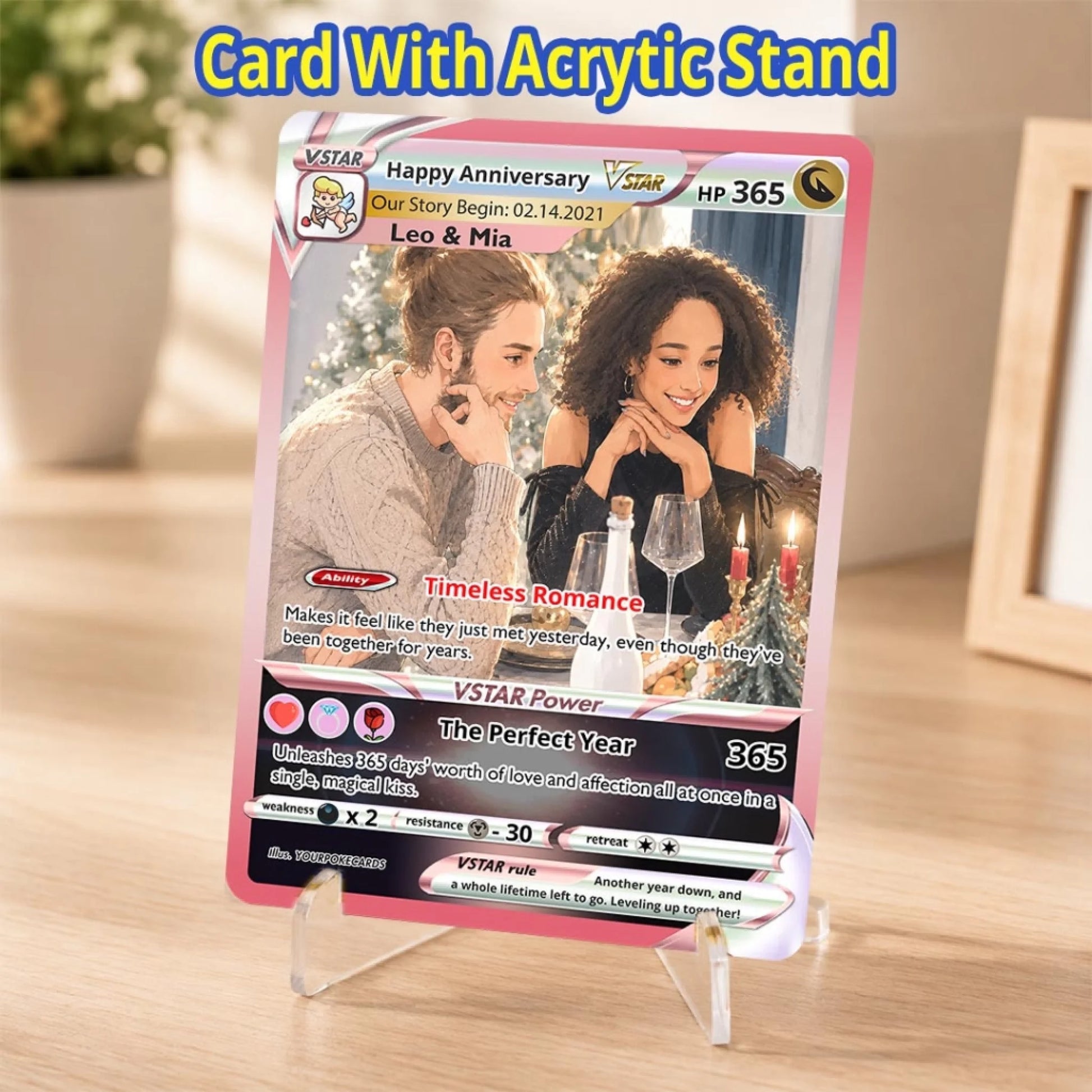 Custom Pokemon Card Anniversary Gift, Happy Anniversary Personalized Couple Trading Card, Milestone Keepsake - YPC-87 (6)