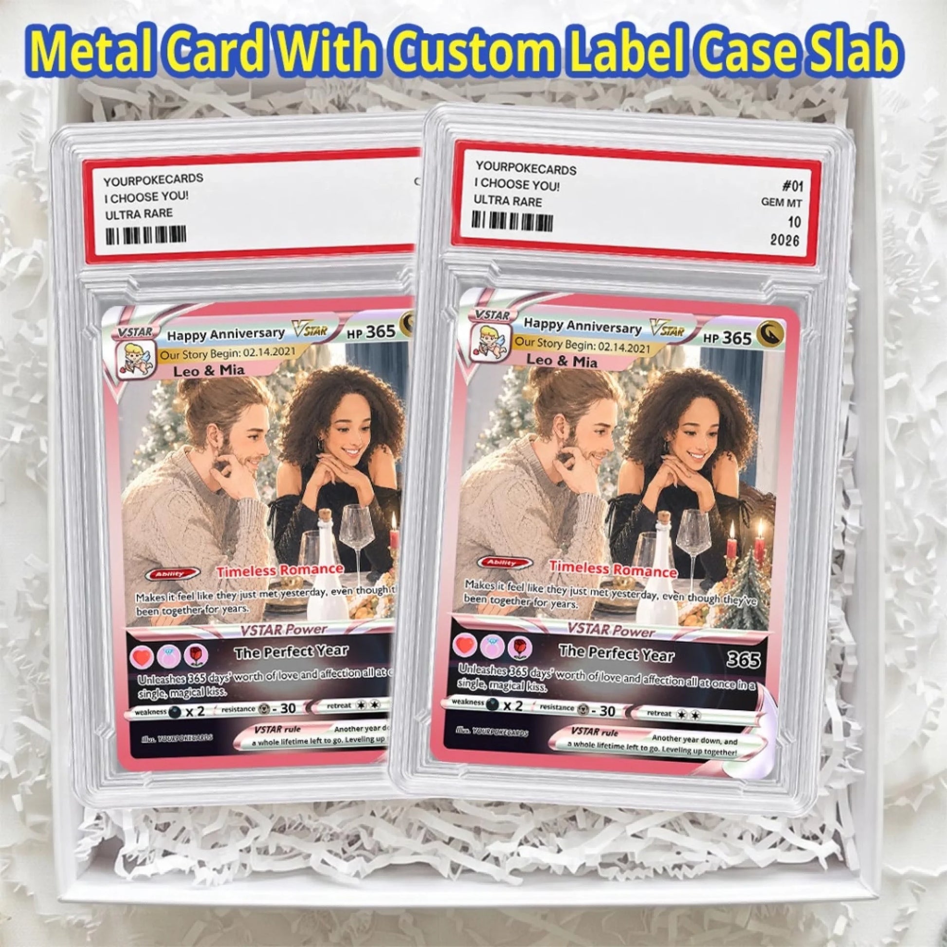 Custom Pokemon Card Anniversary Gift, Happy Anniversary Personalized Couple Trading Card, Milestone Keepsake - YPC-87 (5)